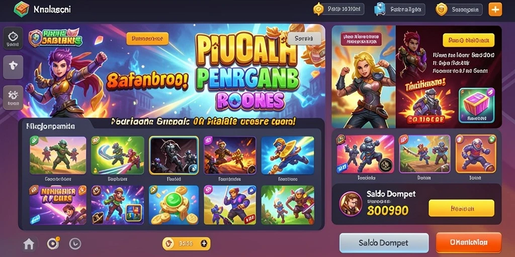 Layar permainan yang penuh warna dan efek menarik.