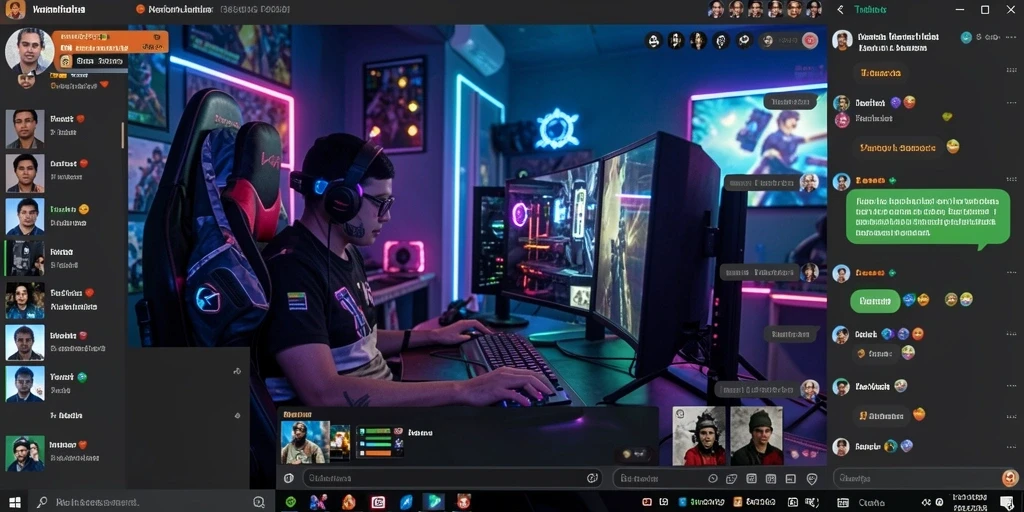 Menunjukkan interaksi antar pemain dalam mode multiplayer.
